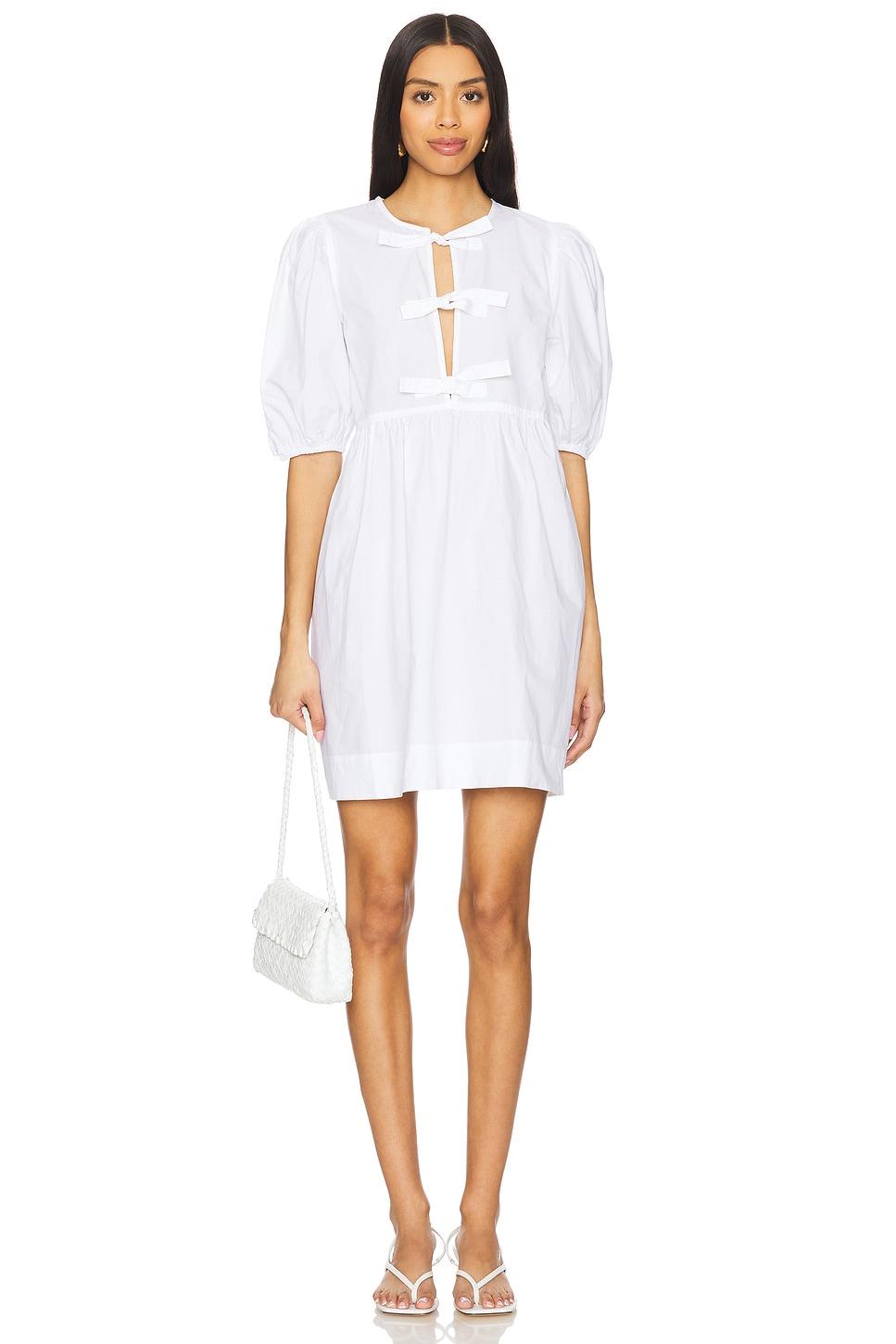 poplin tie string mini dress