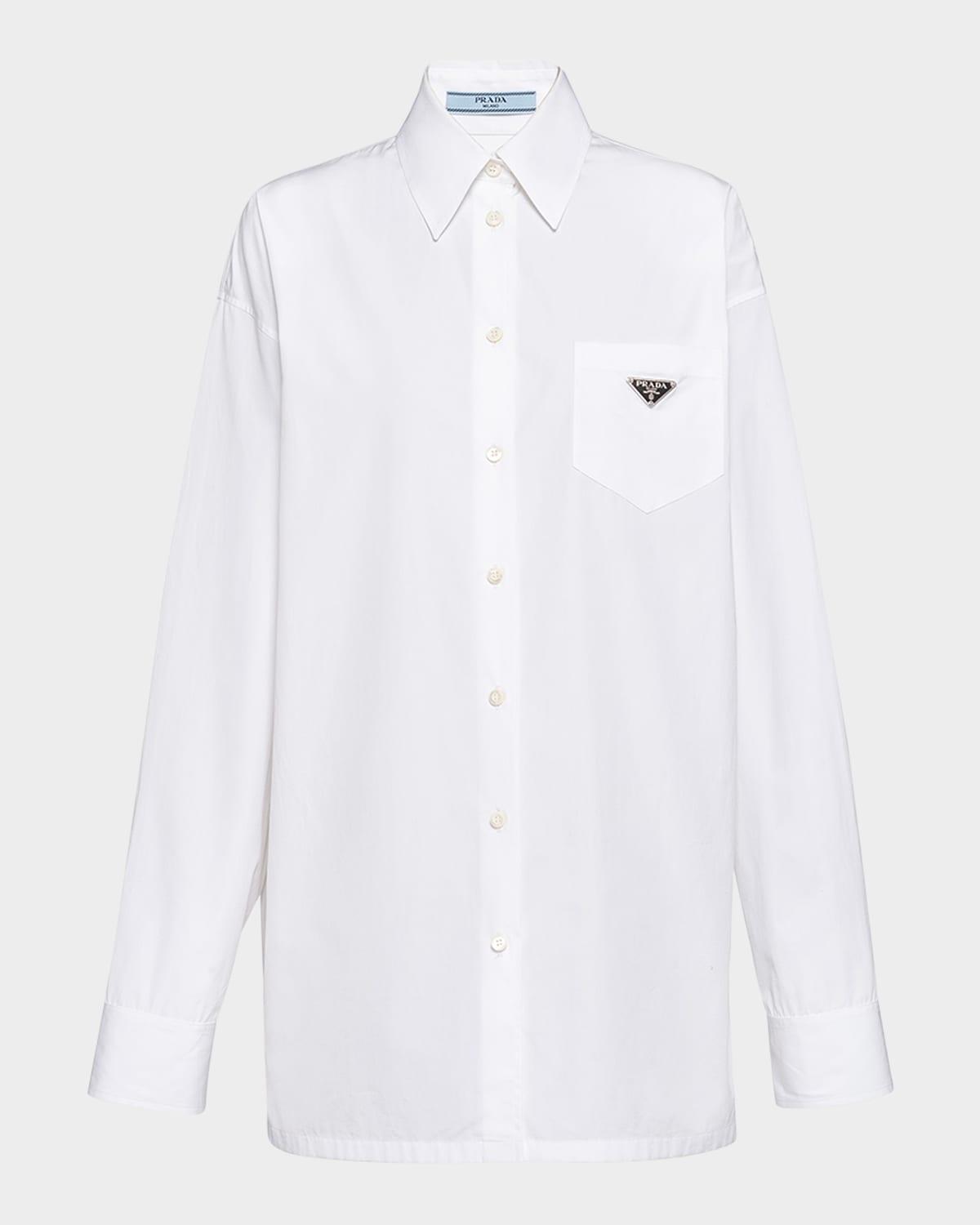 poplin triangle-logo shirt
