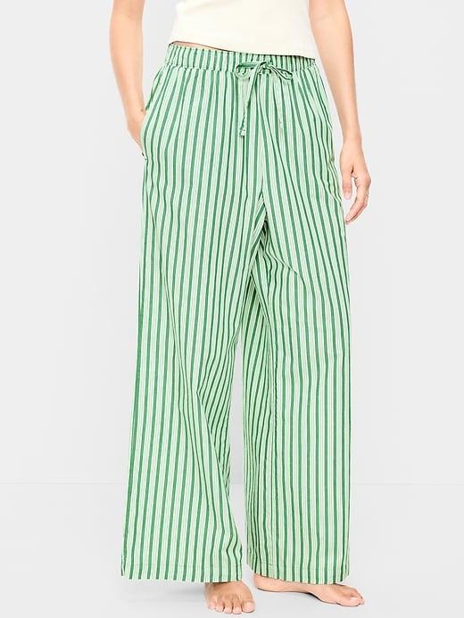 poplin wide-leg pajama pants