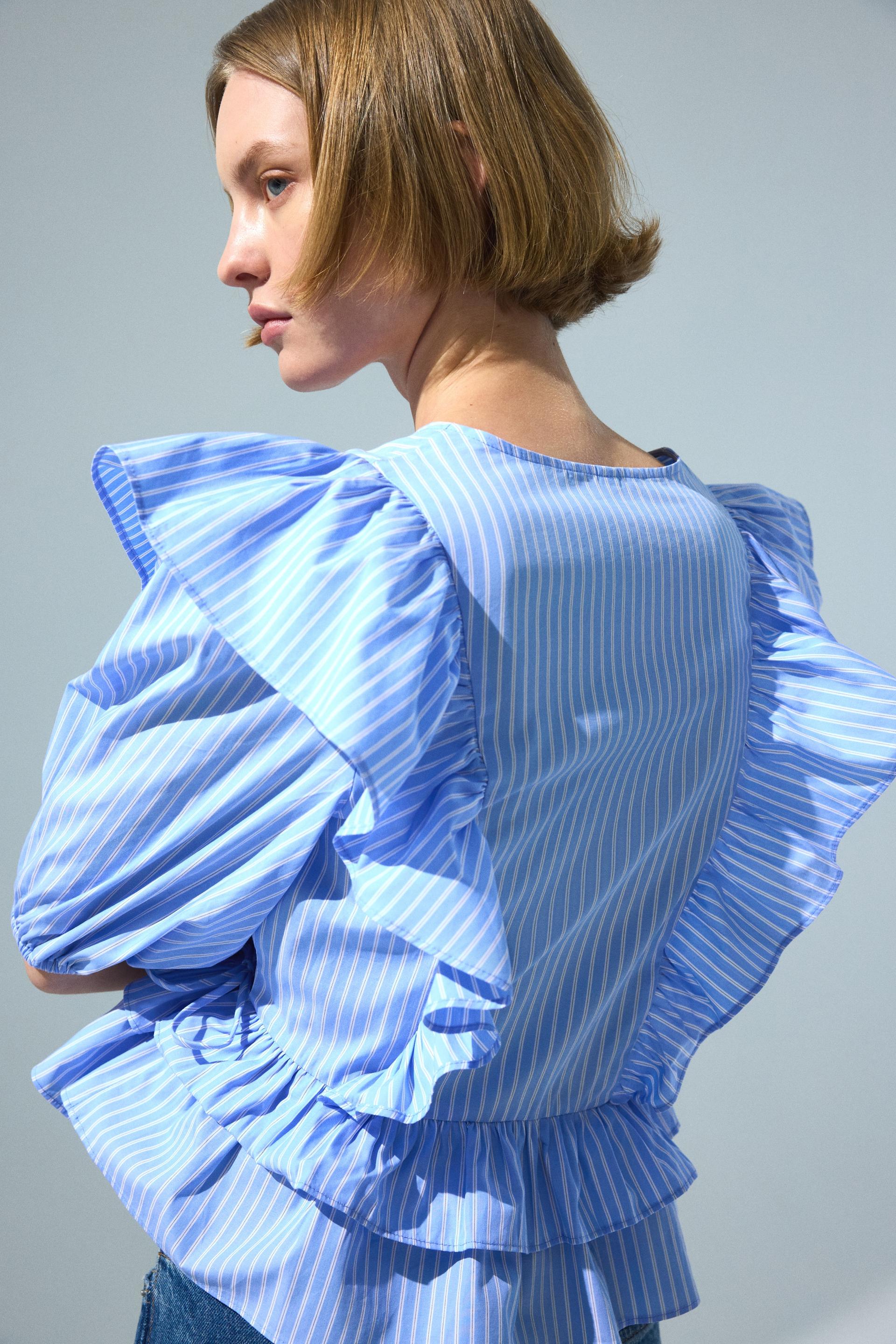 poplin wrap blouse