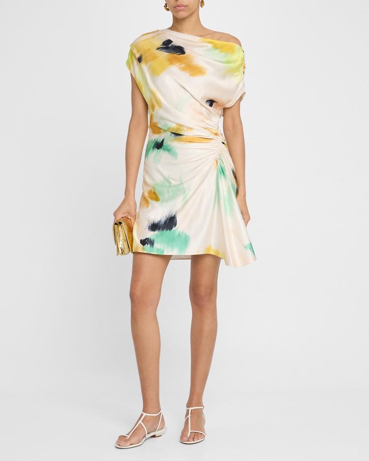 poppy draped mini dress