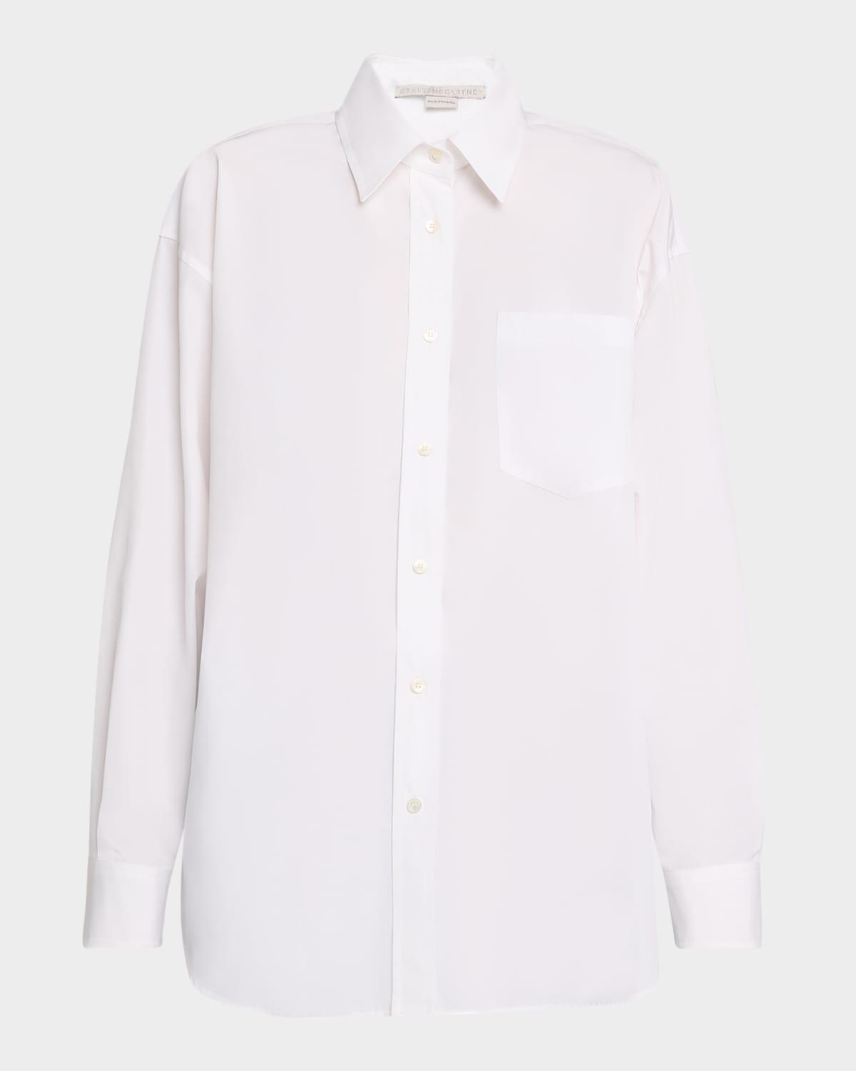 poppy-print back button-down shirt