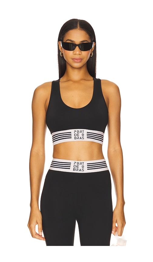 port de bras aim sports bra in black.