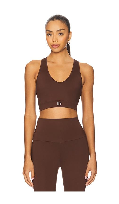 port de bras emma sports bra in chocolate.
