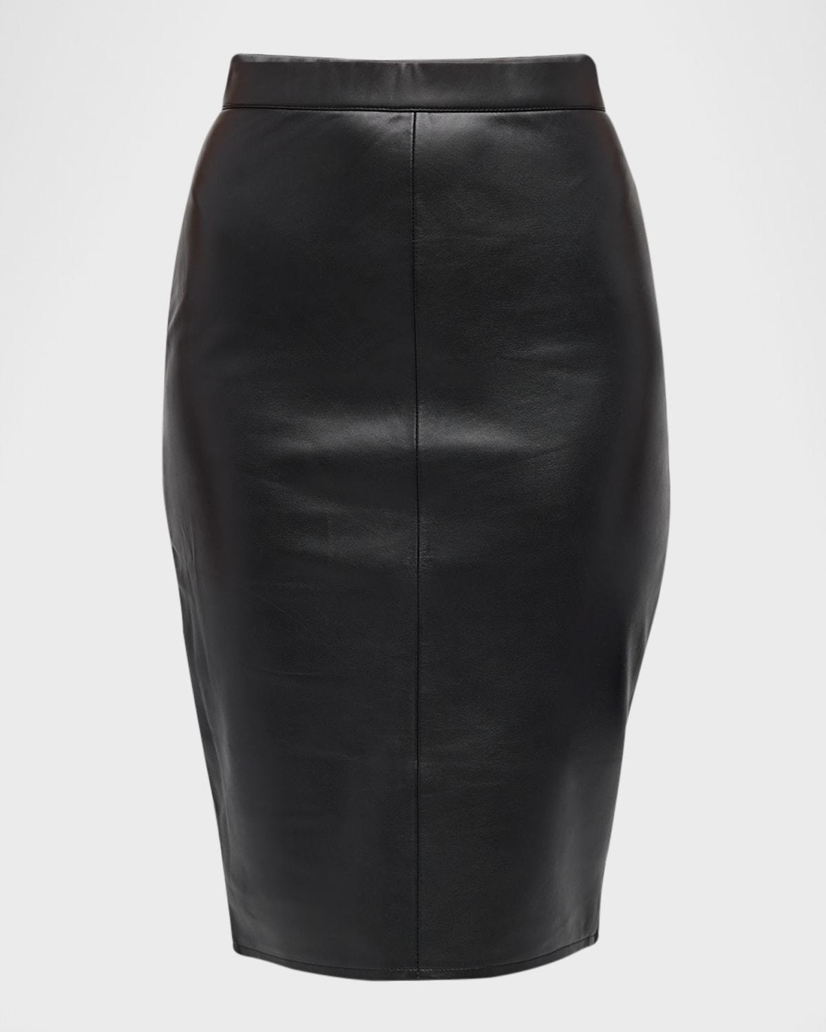 port elizabeth recycled leather pencil skirt