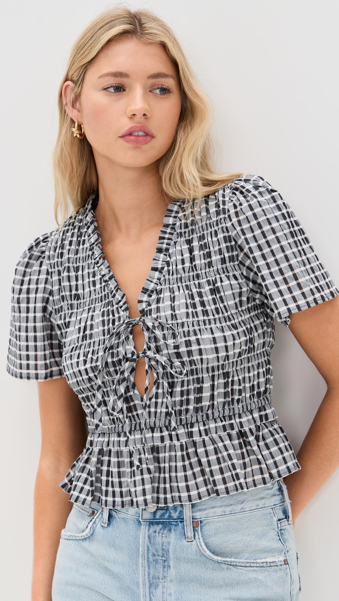 portia seersucker top