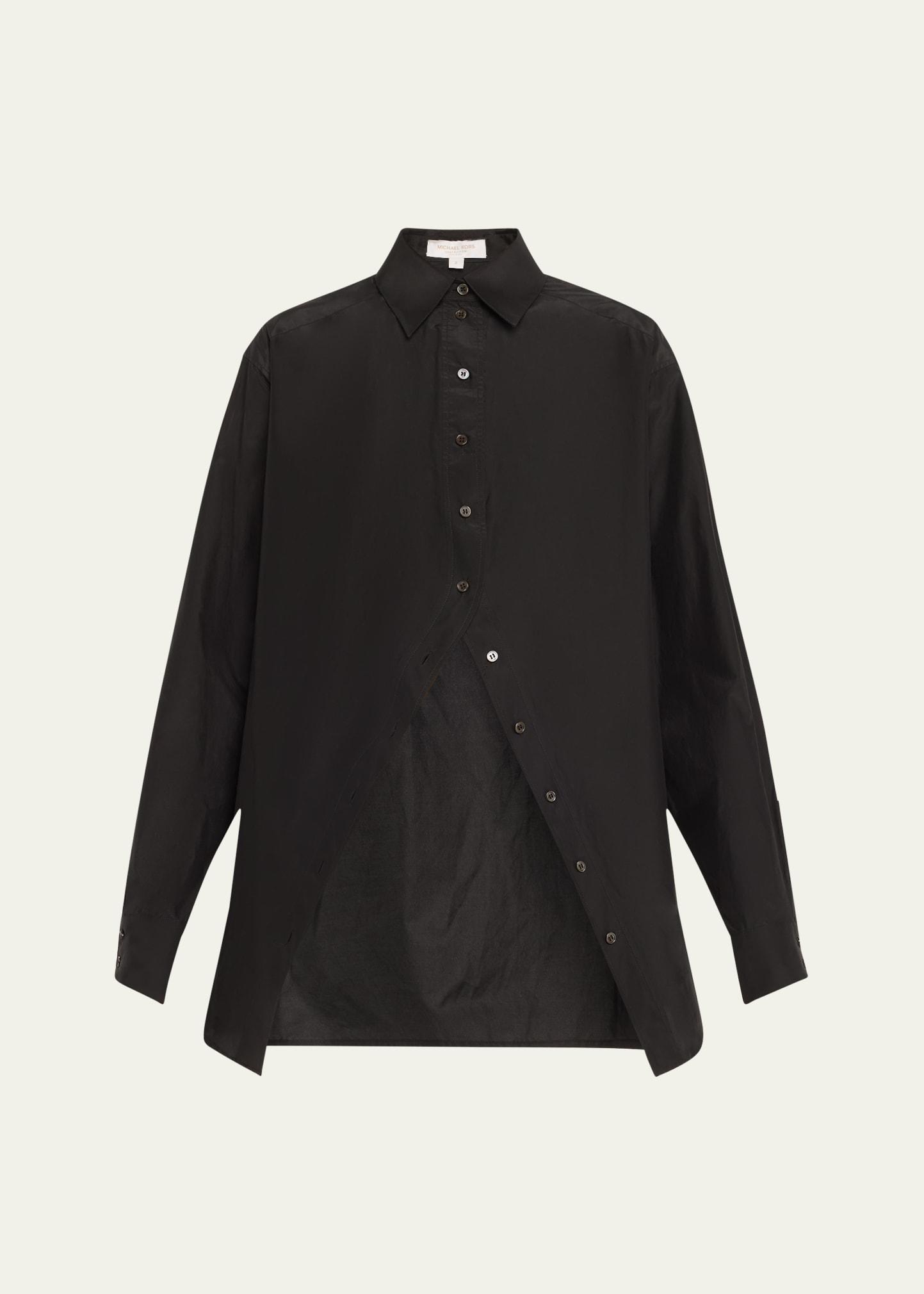 portrait collar button down shirt