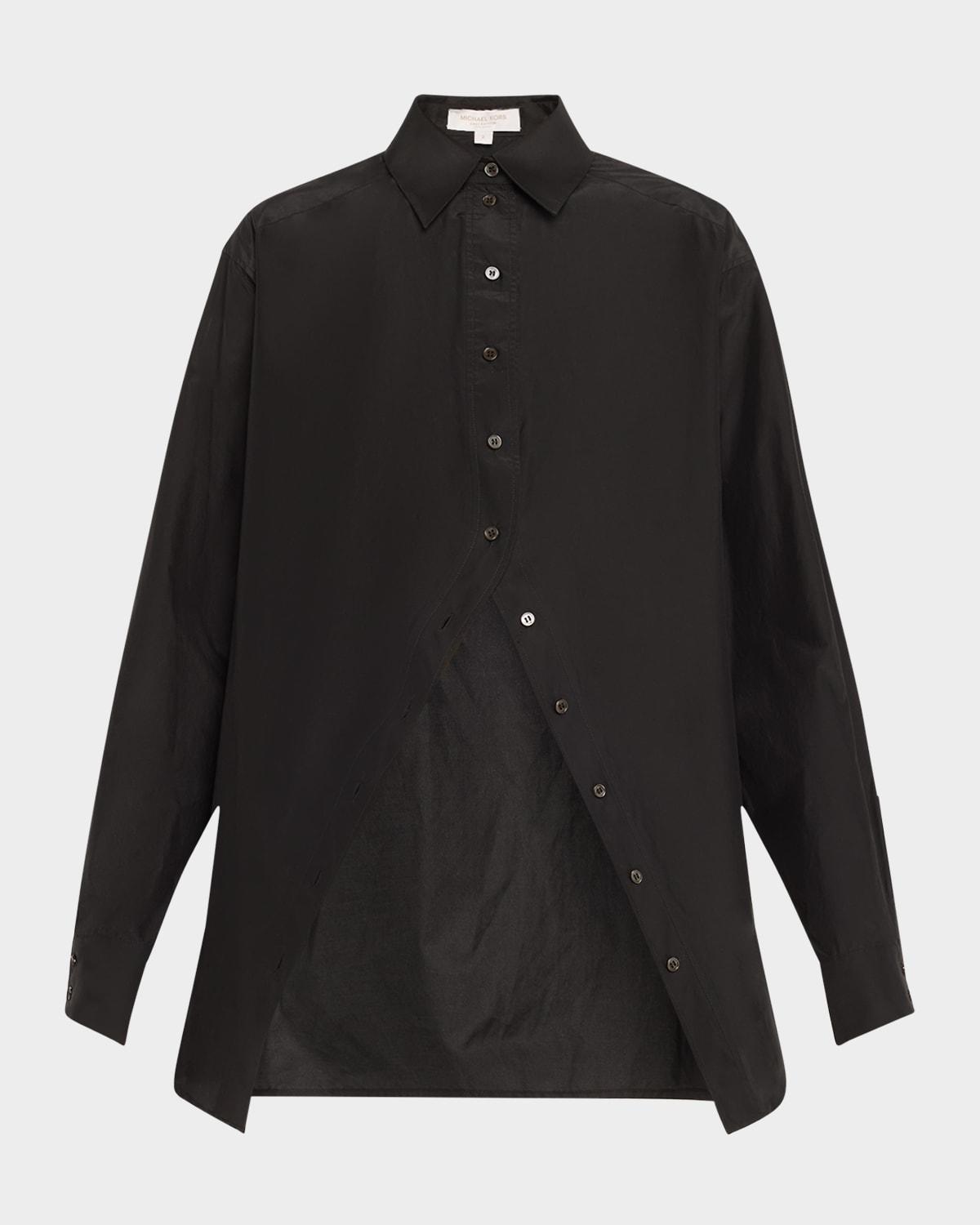 portrait collar button down shirt