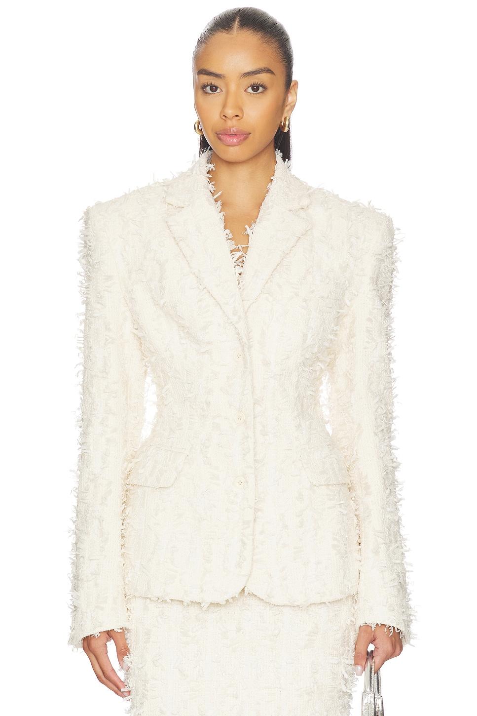 portrait neck fitted blazer