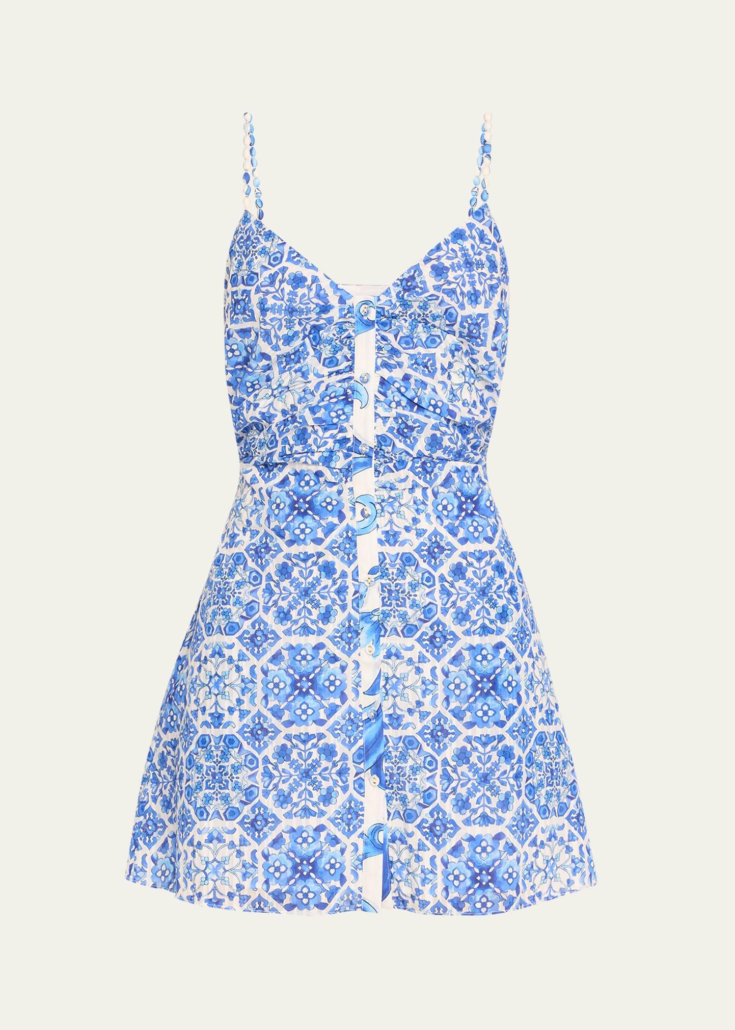 positano addie button-front mini dress