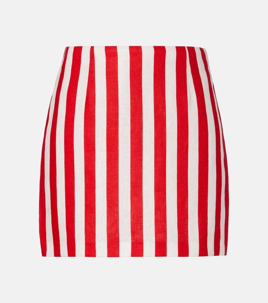 posse alice stripped linen miniskirt