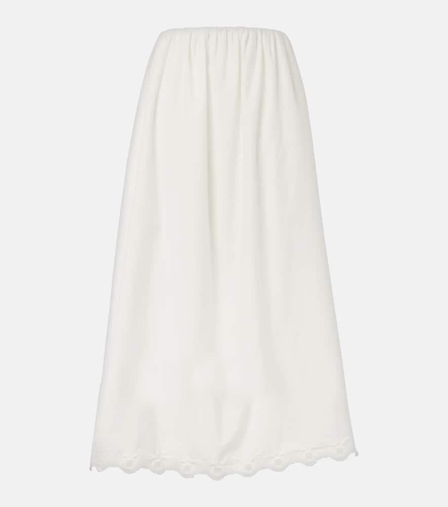 posse antoinette embroidered cotton maxi skirt