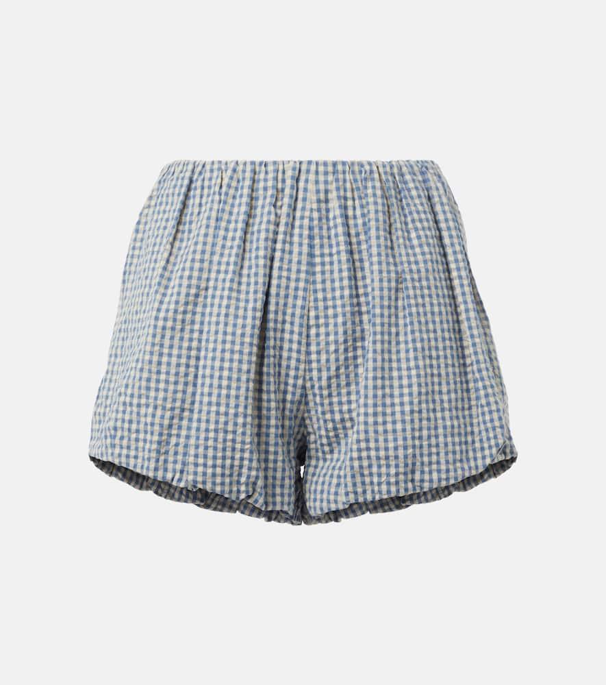 posse aurelia gingham cotton shorts