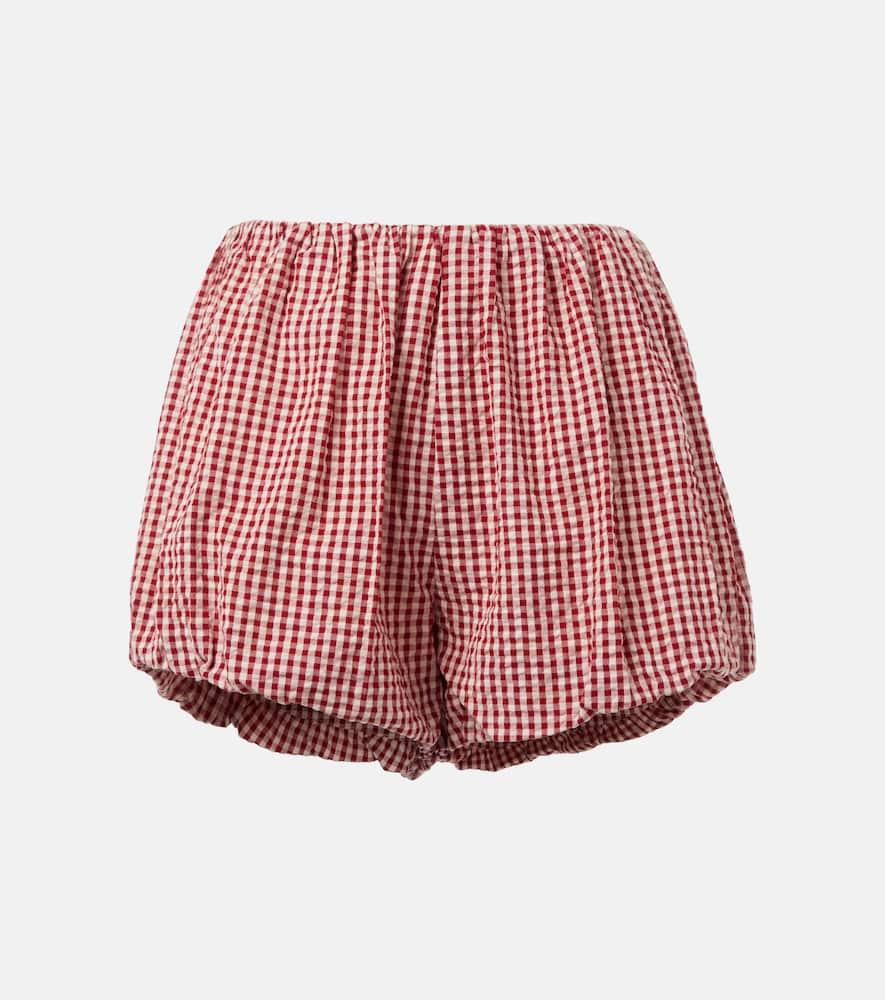 posse aurelia gingham cotton shorts