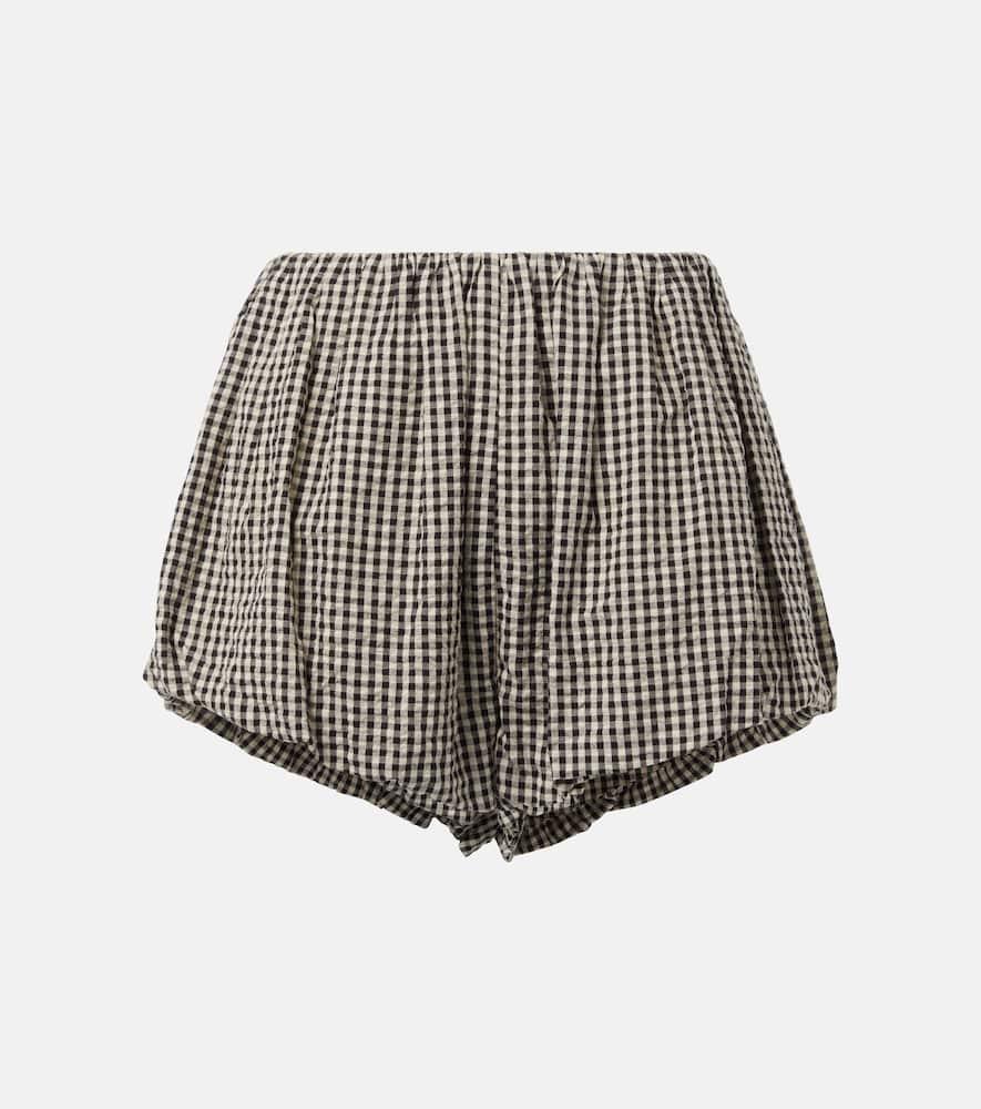 posse aurelia gingham cotton shorts