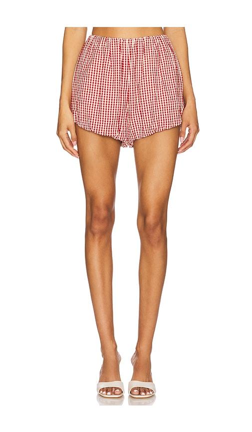 posse aurelia short in red.