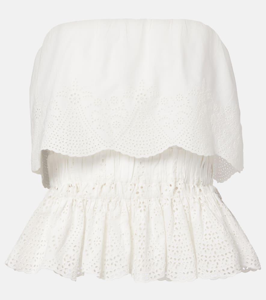 posse beryl broderie anglaise peplum cotton top