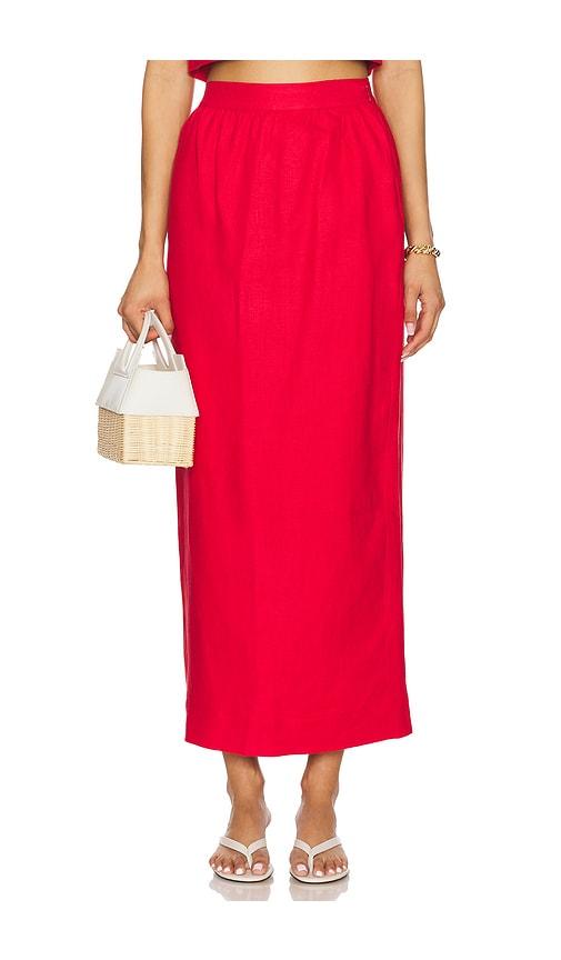 posse bonnie pencil skirt in red.