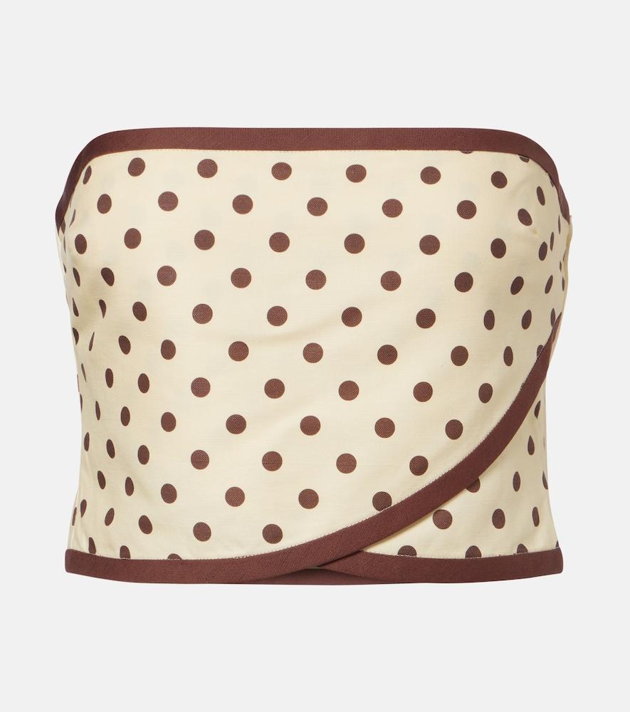 posse bowie linen and cotton crop top