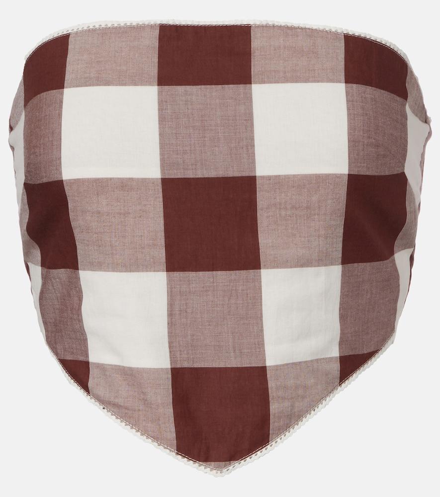 posse callie gingham cotton crop top