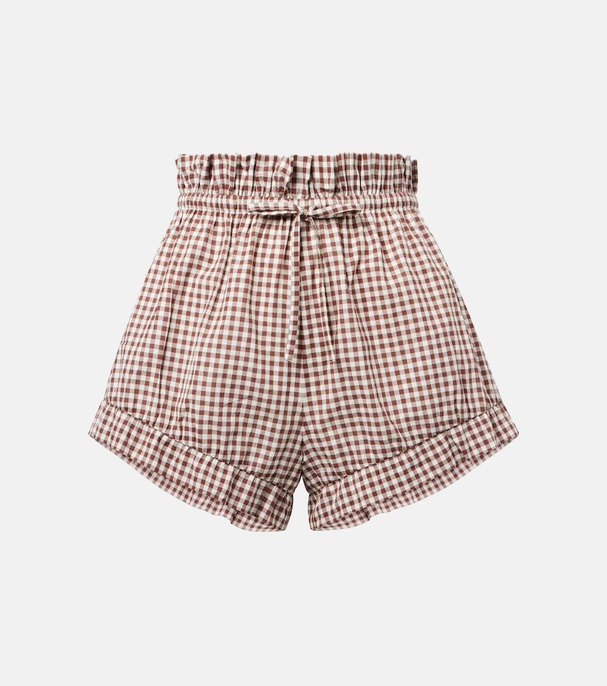 posse callie gingham cotton shorts