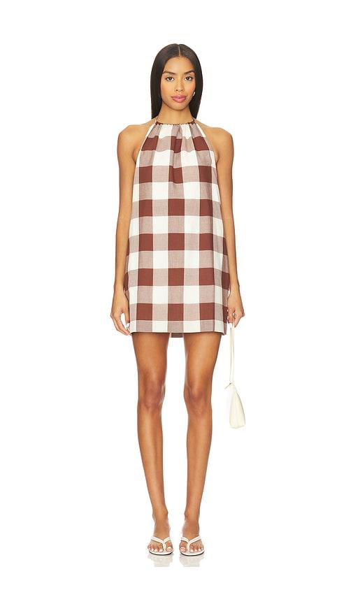 posse callie mini dress in brown.