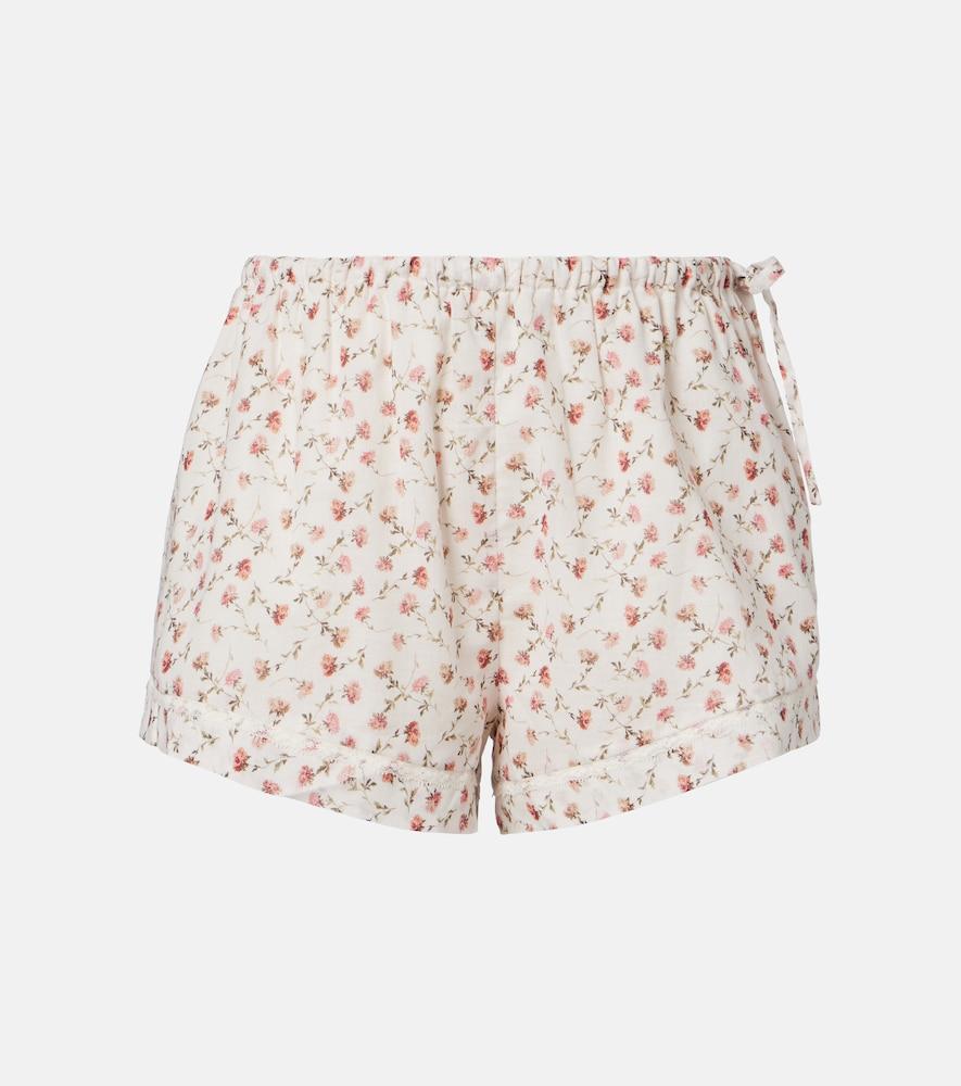 posse charlotte floral cotton shorts