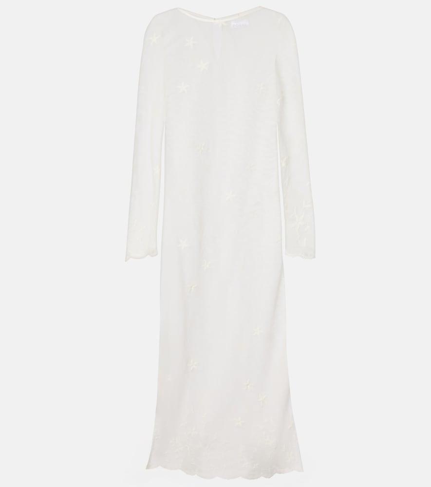 posse cove embroidered sheer cotton tulle kaftan
