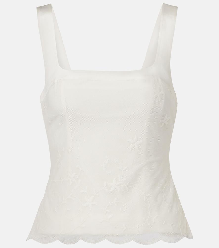 posse cove embroidered tulle top