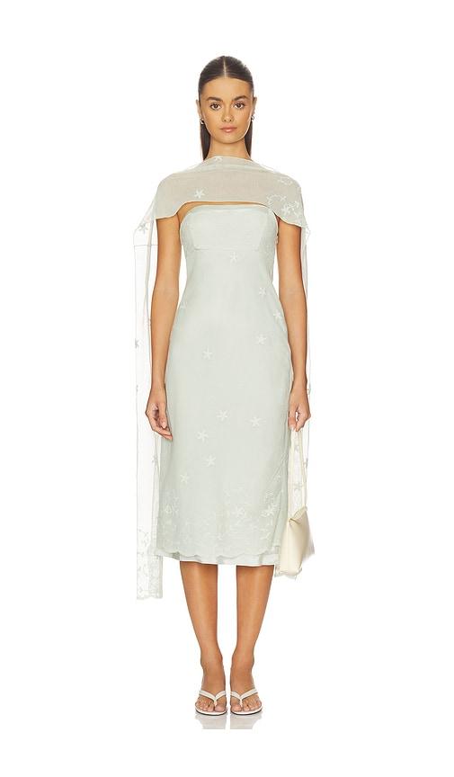 posse cove strapless dress in sage.