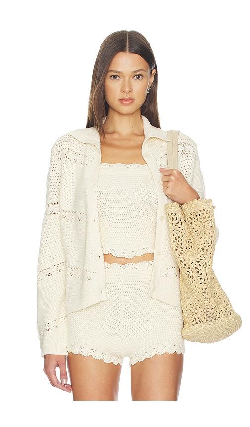 posse dylan cardigan in ivory.