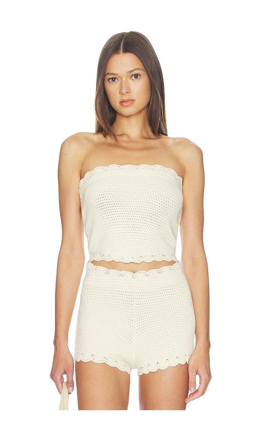 posse dylan strapless top in ivory.