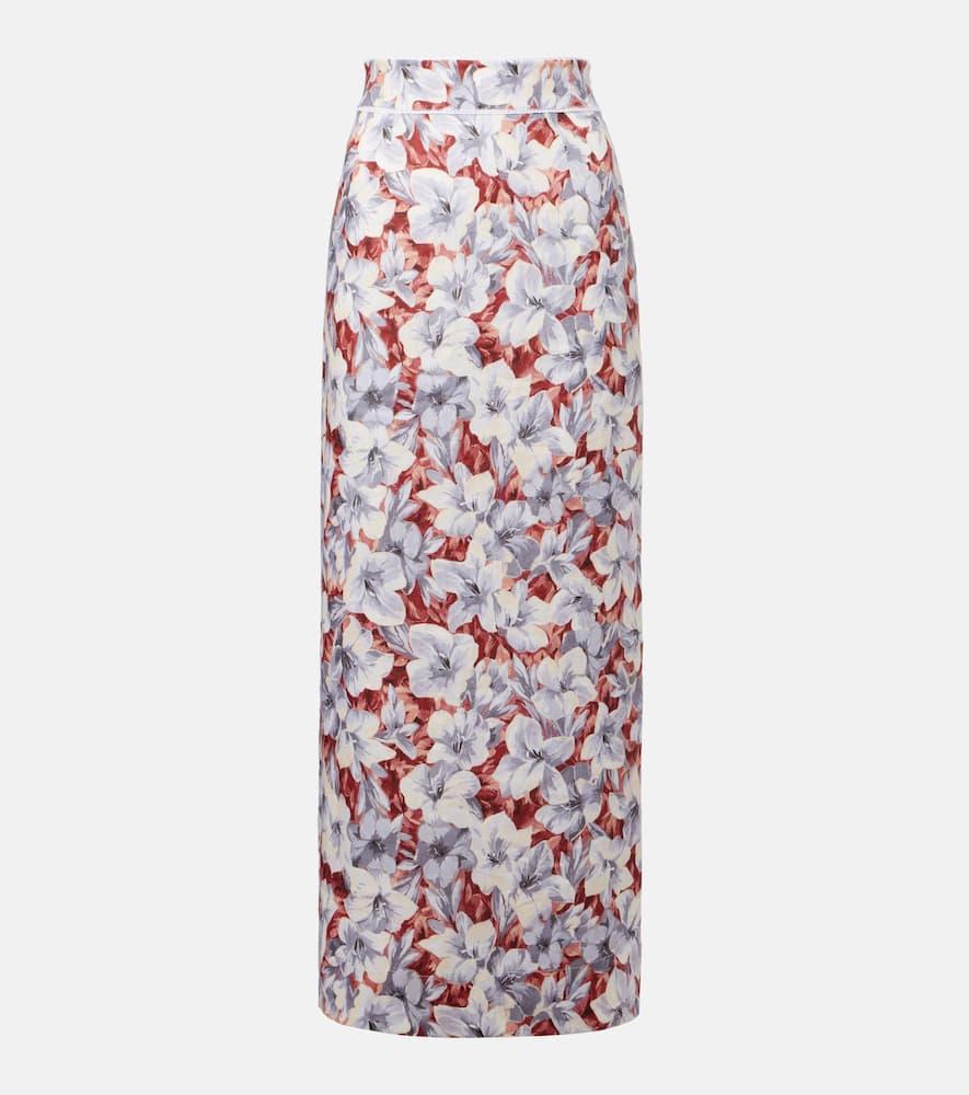 posse emma floral linen maxi skirt