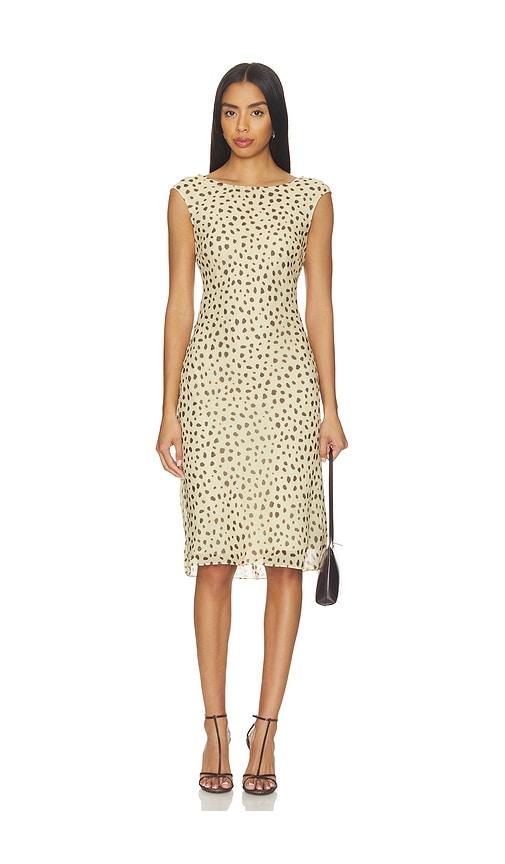 posse leo dress in beige.
