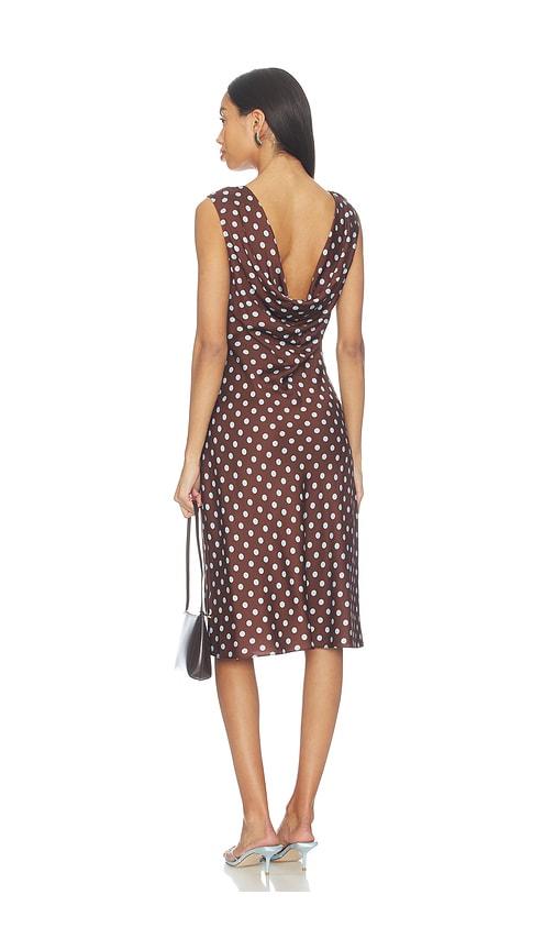 posse leo dress in chocolate,blue.
