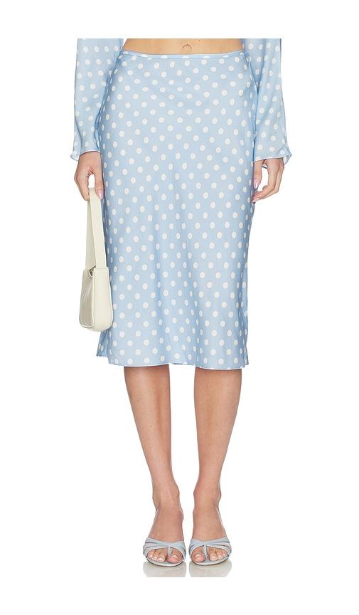 posse leo skirt in baby blue,white.