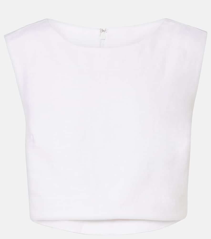 posse martina cropped linen top
