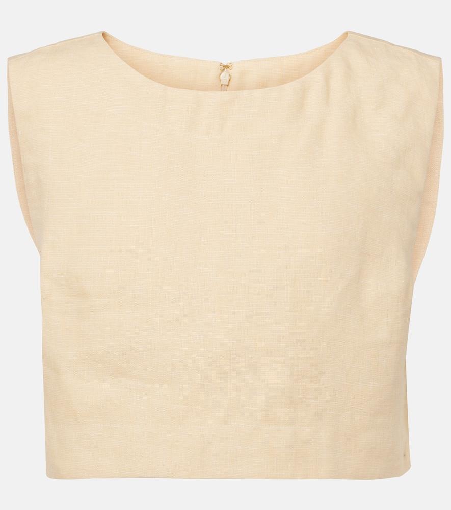 posse martina linen crop top