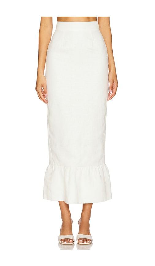 posse matilda column skirt in ivory.