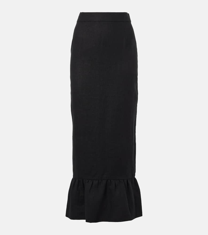posse matilda tiered linen pencil skirt