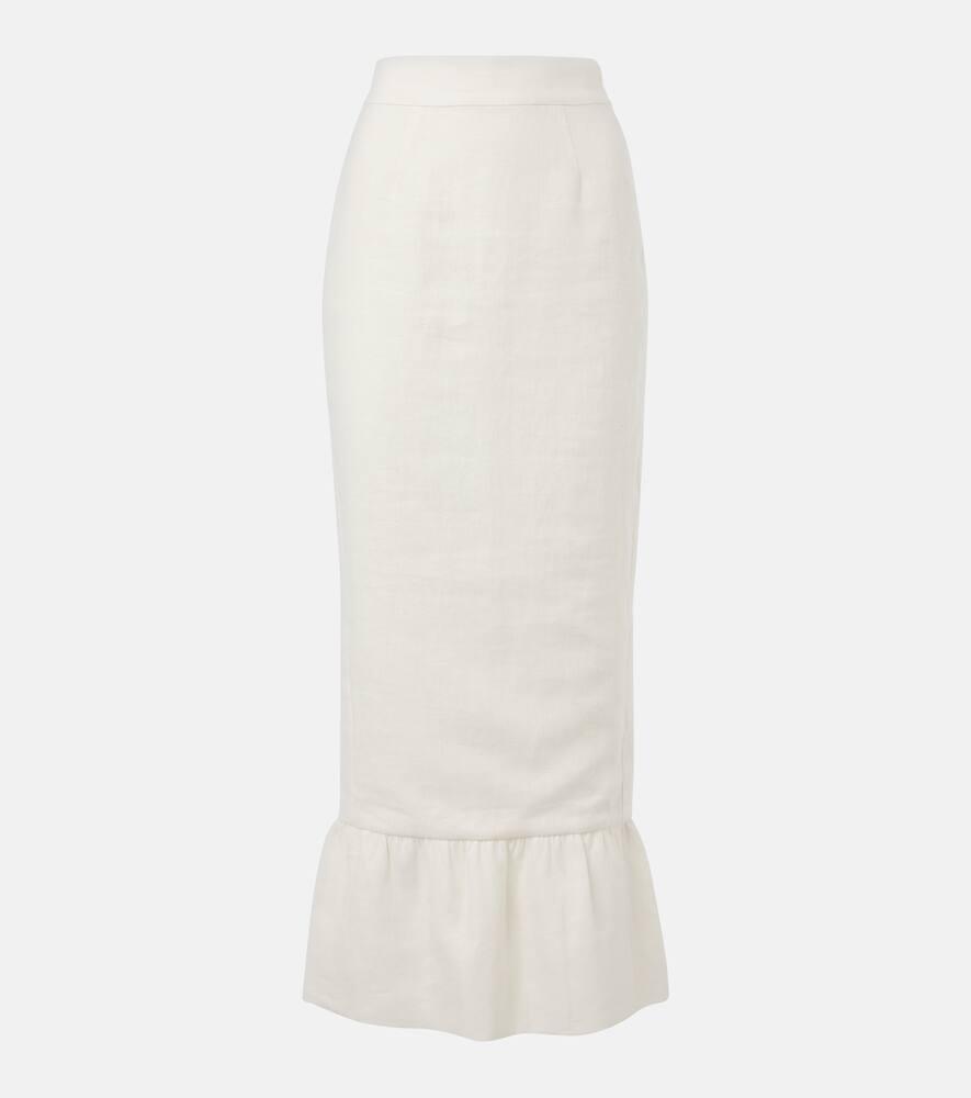 posse matilda tiered linen pencil skirt