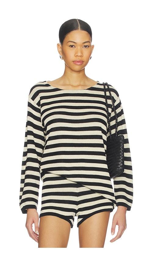 posse miles long sleeve top in black,white.