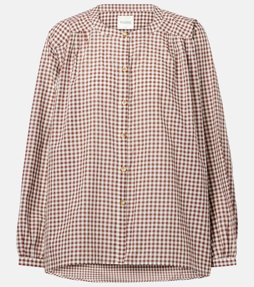 posse mira gingham cotton shirt