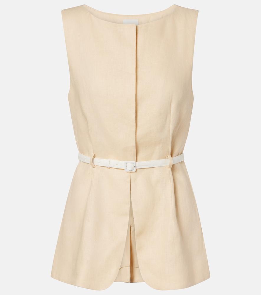 posse pamela belted linen vest