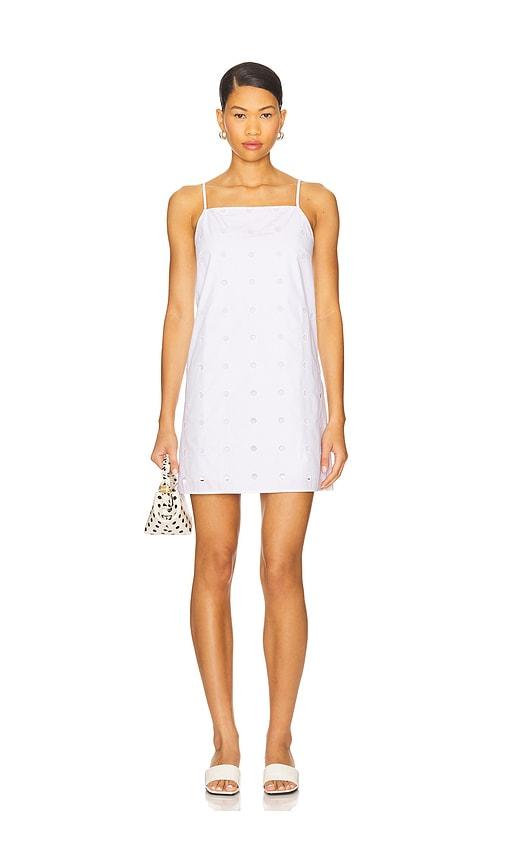 posse peggy mini dress in white.