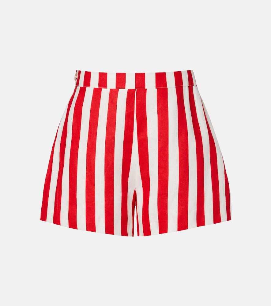 posse perri striped linen shorts