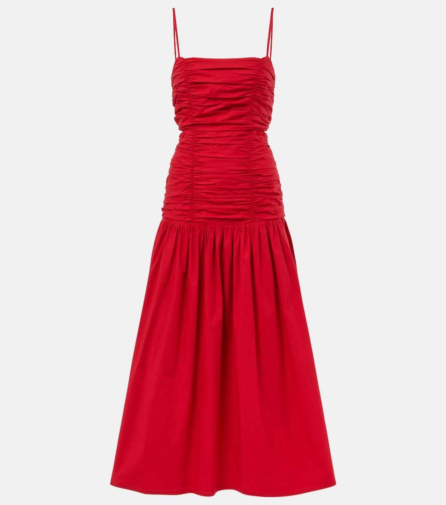posse raquel ruched cotton maxi dress