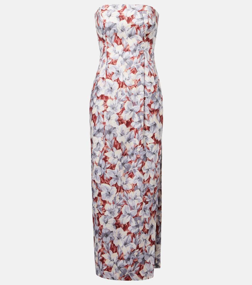 posse rosalie floral linen maxi dress