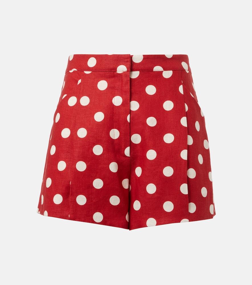 posse rosalie polka-dot linen shorts