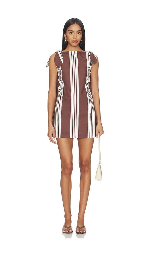 posse rosie mini dress in brown.